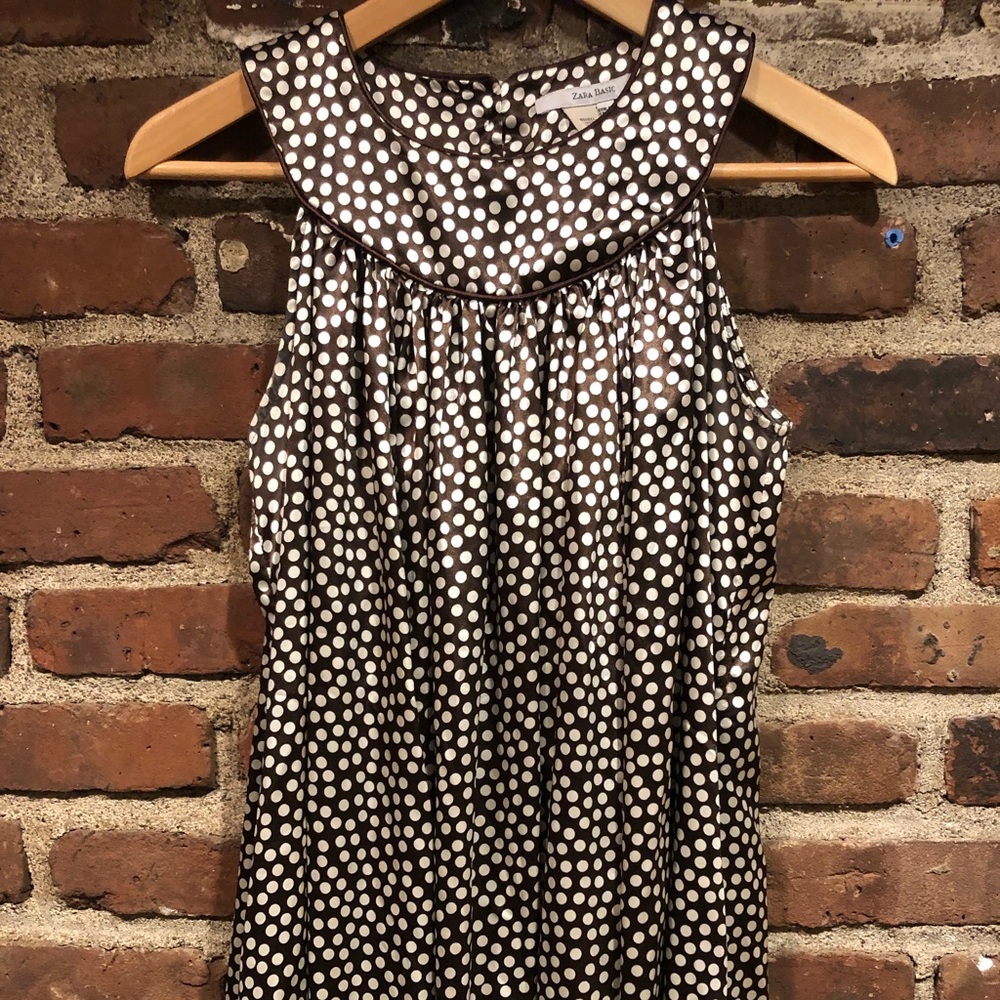 Zara Brown Flowy Shirt Size S